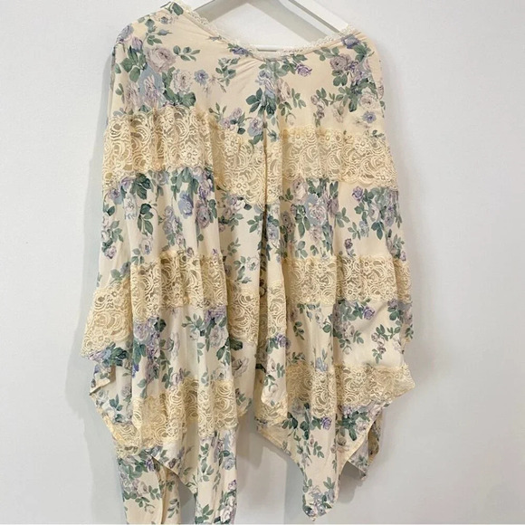Entro Boho Floral Lace Kimono Open Flowy Cardigan S/M - Picture 1 of 15